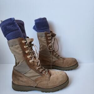 Altama Combat Boots Mens Size 8 R Model 5878 Brown Army Lace Up Suede Nylon